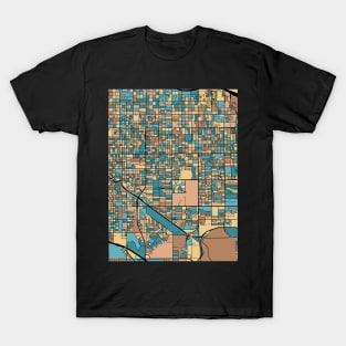 Tucson Map Pattern in Mid Century Pastel T-Shirt